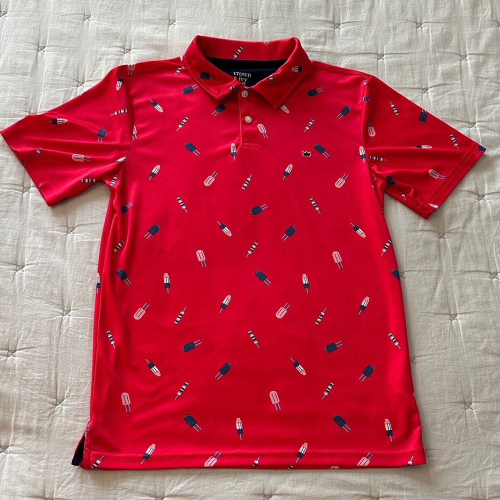 💕2 for $15 - Crown & Ivy Red Popsicle Print Boy’s Polo Shirt
